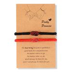 DolweJoy Red String of Fate Couple Bracelet,Gifts for Her Him Relationships Matching Bracelets for Boyfriend Girlfriend Wife, Medium, Cotton, black obsidian