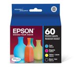 Epson T060120-BCS 60, Black and Colour Ink Cartridges, C/M/Y/K 4-Pack