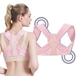 HealthSense Posture Corrector For Women | Back Pain Relief Products with Premium Back Support Belt | Soft Spandex Neoprene Material - PC 850 (Small/Medium, Pink)