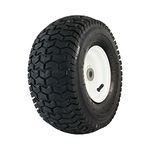 Marathon 20346 15x6.50-6" Pneumatic (Air Filled) Lawnmower Tire on Wheel, SINGLE, Black & White