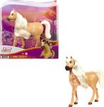 Mattel Spirit Untamed Horse Toy, American Workhorse Stallion (Approx. 8-inch) with Moving Head, Long Blonde Mane & Playful Stance