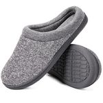 HomeTop Women's Comfy Slip-on Slippers Memory Foam Indoor House Shoes (Large / 9-10 B(M) US, Light Gray)