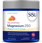 SISU Magnesium 250 (bis)Glycinate & Citrate Powder | Helps to Temporarily Promote Relaxation, Minimize Stress Levels & Improve Sleep Quality | Includes GABA and L-Theanine | Non GMO, Gluten Free, Honey Grapefruit 133 g