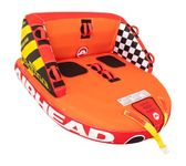 Airhead Big Mable, 1-2 Rider - Inflatable Towable Tube for Boating and Water Sports, Heavy Duty Full Nylon Cover & Zipper with EVA Foam Padding, Easy Inflating & Deflating