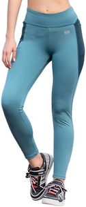 Clovia Women's Snug Fit Activewear Ankle Length Tights with Pocket (AB0057A03_Blue_XL)