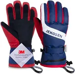 JEKOSEN Ski Gloves 2024 Mens Waterproof Touchscreen Snowboard Gloves Snow Cold Weather Winter Keep Warm Gloves with Anti-Lost Wrist Leashes SlantBlueS