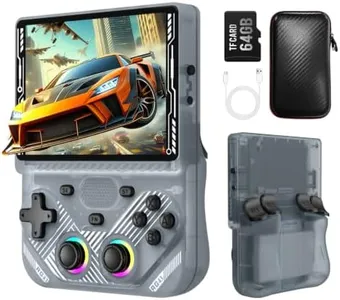 RG43V Pro Retro Handheld Game Console, 4.3 Inch Retro Gaming Console, RK3562 Chip with Dual RGBOX & EE System, 4000mAh Battery, Support HDMI Output, WiFi Online Multiplayer Game Console, Transparent