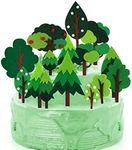 Woodland Green Trees Cake Topper, H