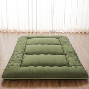 Zentora Japanese Floor Mattress, Futon Mattresses with Portable Storage Bag and Washable Cover, Roll Up Thick Tatami Mattress Suitable for Camping, Guest Room (Green, 135 x 200 cm)