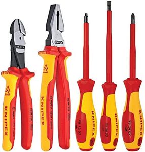 KNIPEX - 9K 98 98 21 US Knipex 989821US 5-Piece 1000V Insulated Pliers and Screwdriver Tradesman Tool Set, Red