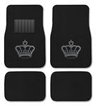 CarsCover King Crown Crystal Diamond Bling Rhinestone Studded Carpet Car SUV Truck Floor Mats 4 PCS