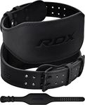 RDX Weight Lifting Belt Gym Fitness, Cowhide Leather, 4” 6” Padded Lumbar Back Support, 10 Adjustable Holes, Powerlifting Bodybuilding Deadlifts Squats Exercise Workout, Strength Training Equipment