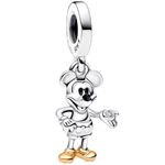 Fit Women Bracelet Necklaces Fashion Gifts 925 Sterling Silver DIY Jewelry (100th Anniversary Mickey Dangle Charm)