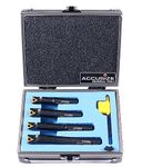 Accusize Industrial Tools 4 Pc 1/2'' Round Shank Indexable Boring Bar Set with Tcmt21.50 Carbide Inserts, 90 Degree, 2627-9104