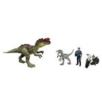 ​Jurassic World Dominion 3 Pack Figures & Dinosaurs, Owen Grady Motorcycle Yangchuanosaurus & Blue, Helmet & Tranquilizer, Ages 4 Years & Up, Multicolor (HLP79)