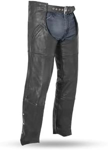 First Mfg Co - Nomad - Unisex Motorcycle Biker Riding Black Leather Chaps - Small