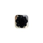 Dainty Satin Fabric Rose Flower Large Big Brooches Pins Silk Camellia Flower Oversized Brooch Pin for Women Wedding Party Dance Dress Accessories Jewelry Gifts (black)