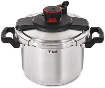 T-fal P45009 Clipso Stainless Steel Dishwasher Safe PTFE PFOA and Cadmium Free 12-PSI Pressure Cooker Cookware, 8-Quart, Silver