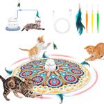 Tyasoleil 4 in 1 Smart Cat Toys, Interactive Cat Toys, Cat Toys for Indoor Cats Adult, Upgrade Motor, Automatic Cat Toy - 3 Modes Indoor Cat Toys, Electronic Cat Feather Kitten Toy