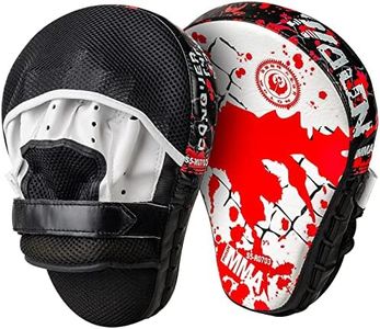TEKXYZ Boxing Pads for Focus Training, 1 Pair Curved Mitts for Boxing Kickboxing, Muay Thai, MMA and Other Sparring Training, White