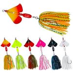 Buzz Baits Spinnerbaits for Bass Fishing Lure Kit, 6pcs Spinner Baits Hard Spinner Lures Metal Jigs Multicolor Swim Jigs for Bass Trout Pike Freshwater Saltwater Fishing