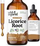 Wild & Organic Licorice Root Tincture - Digestive, Lung & Skin Support - Licorice Root Extract Liquid Drops - Vegan, Sugar & Alcohol-Free Supplement - 4 fl oz