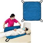 NEPPT Positioning Pad Draw Sheet Patient Transfer Board Lift Sheet Slide Protective Hospital Bed Mat with Handles for Incontinence, Bariatric, Elderly - Reusable & Washable (Blue-39" x 46")