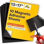 Ultra Thin Magnetic Sheets with Adhesive Backing - 10 PCs Each 17” x 13” - Flexible Magnet Sheets with Self Adhesive - Sticky Magnetic Paper for Photo and Picture Magnets - Craft Magnet Stickers