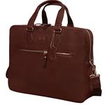 ABYS Genuine Leather 14 Inch Men & Women Laptop/Messenger Bag/Briefcase(Brown)