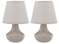 Premier Housewares Table Lamp, Ceramic, E14, Grey