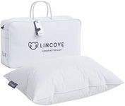 Lincove Recreation Sleeping Pillow, Filled with Premium Down, 600 Fill Power – Includes A Pillow Protector, 400 Thread Count Pillow Shell, King - Medium, 1 Pack