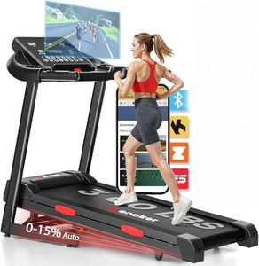 Treadmill with Incline for Home, WENOKER 15% Auto Incline Treadmill with Handrail 136kg Capacity, 3.0HP Quiet Walking Treadmill with App, Portable Folding Tread Mill with Heart Rate & Wide Belt