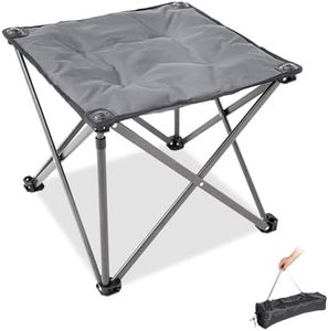 FUNDANGO Camping Stool Foot Rest, Folding Camping Stool Padded Camping Chair Foot Stool Oversized Foldable Footrest for Gardening Fishing Hiking Backpacking Travel with Carry Bag (Grey)