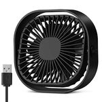 Mini Bedside Fan, USB Desktop Fans with 3 Speeds Strong Airflow,Small Desk Powerful Fan Cooling Portable 360°Rotatable, Silent Table Cooler for Plant Grow Bedroom Home Office Library Summer Gift