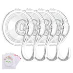 Wreath Hanger, HMSEC Large Clear Removable Heavy Duty Suction Cup Wreath Hooks with Wipes 22 LB Strong Window Glass Door Suction Cup Wreath Holder for Halloween Christmas Wreath Decorations - 4 Pcs