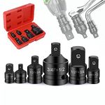 Impact Converter Adapter Socket Set 6-Piece,Converter Adapter Set Fits Impact Driver, Torque Wrench, Power Drill, Ratchet 1/4" 3/8" 1/2" 3/4"