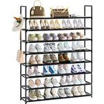 Shoe Rack 8 Tier Shoe Organizer Shoe Storage 32-40 Pairs Shoe Rack for Closet Shoe Rack Organizer Entryway Shoe Holder Space Saving Shoe Shelf Shoe Stand Large Tall Shoe Tower Bedroom Garage Door