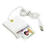 BOMFLORE CAC Reader, CAC Card Reader Military, ISO7816 Contact DOD Military USB Common Access CAC Smart Card Reader + SDK Kit, Compatible with Windows, Mac OS 10.6-10.10 and Linux (White)