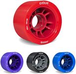 Bont Skates - Evolve Roller Derby Skate Wheel - Indoor Roller Skate Wheels - Rollerskate Wheels - 88A 92A 95A 98A - Red Black Blue Purple (Black 98A - Set of 8), Black 98A - Pack of 8