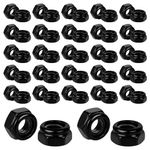 Bewudy 50 PCS Hex Lock Nuts, Black Zinc Plated Nylon Lock Nuts, 304 Stainless Steel Locknuts, Inserted Hex Self Clinching Nuts Carbon Steel Nylon Insert Self Locking Nuts for Fasteners (M6)