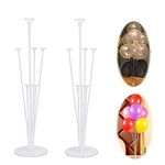 N/X 2PCS Dining Table Balloon Stand Display Set, Transparent Balloon Sticks, Desktop Balloon Stand Decoration for Birthday Party Wedding Celebration