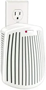 Hamilton Beach TrueAir Plug-Mount Air Freshener Odor Eliminator for Common Household-Tobacco, Pet, Bathroom & Trash, On/Off Fan, with Carbon Filter + Green Meadow Cartridge, White (04530GM)