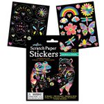 eeBoo Rainbow and Friends Scratch Art Paper Stickers for Girls, 108 Stickers