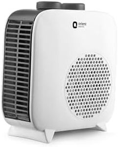Orient Electric Glint Room Heater for Home | Dual Heating Mode (1000/2000 Watts) | Overheat Protection | Dual Placement | 5 Level Safety Protection | Electric Fan Heater for Winter | Pack of 1 - White