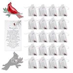 20Pcs Cardinal Sign Pins Gifts Set, Celebration of Life Funeral Favors-Include Bird Funeral Pocket Token Red Cardinal Pin&Organza Bags&Remember Me Poem Cards, Cardinal Charms Funeral Favors for Guest