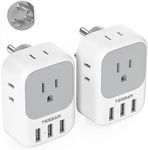 US to India Plug Adapter 2 Pack, TE