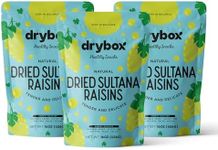 Drybox Sultana Raisins 3 Pack No Sugar Added Non-GMO Gluten Free Kosher Vegan Paleo Snack All Natural Mediterranean Dried Fruit Snack and Baking Resealable Pack, 16 oz/ 1lb in each pack, 3 Packs 3 lbs total