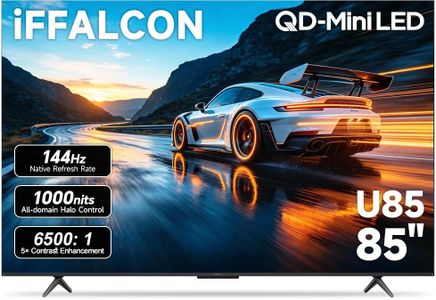 iFFALCON 85-Inch Class U85 Series QD-Mini LED 4K UHD Google Smart TV - QLED, HDR 1000 nits, 6500:1 Contrast, 144Hz Game Mode Pro, 288Hz DLG, Dolby Vision IQ, Dolby Atmos, Slim Unibody (85U85, 2025)