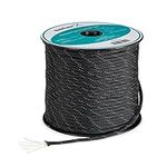 Navaris Nylon Cord 550-4mm (1/8") x 100m (328 ft) Black Rope - Strong Braided Army Webbing - for Outdoor Activities