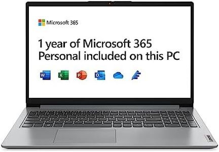 Lenovo IdeaPad 1 15 Inch Full HD Laptop (Intel Celeron N4120, 4GB RAM, 128GB eMMC, Windows 11 Home in S mode) - Cloud Grey, 1 Year Microsoft Office